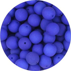 GBSR08-94 - round pressed glass beads - neon petrol blue