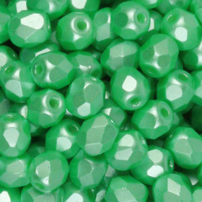 GBFP06 PASTELS 341 - Czech fire-polished beads - pastel light green