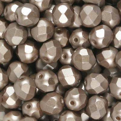 GBFP06 PASTELS 322 - Czech fire-polished beads - pastel light brown/coco