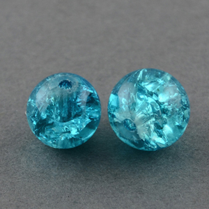 GBCR06-13 - glass crackle beads - dark aqua
