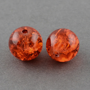 GBCR06-7 - glass crackle beads - orange