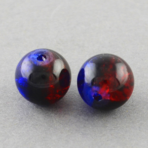 GBCR08-T5 - glass crackle beads - royal blue/red