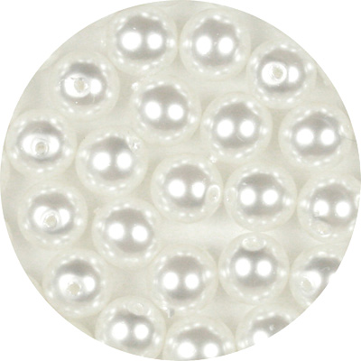 GPR04 00C - round czech glass pearls - bridal white
