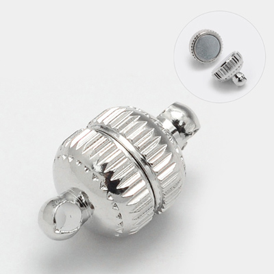JF237-2 - magnetic round patterned clasps - silver