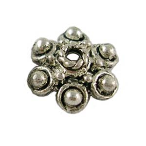 MEC5-2 - flower bead caps - silver