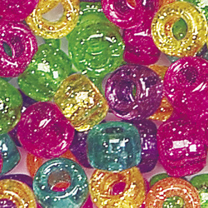 PB-BAR SP-M10 - barrel pony beads - mixed jelly sparkle colours