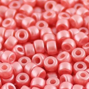 SBP6-339 - Matubo Czech size 6 seed beads - pastel light coral