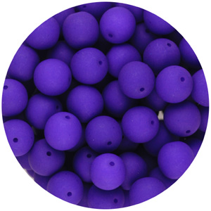 GBSR06-96 - round pressed glass beads - neon purple