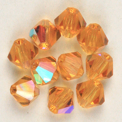 CCBIC06 5AB - Czech crystal bicones - topaz AB