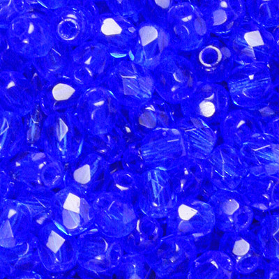 GBFP04 COLS 171 - Czech fire-polished beads - cobalt blue
