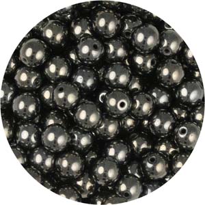 GBSR06-3 - round pressed glass beads - gunmetal