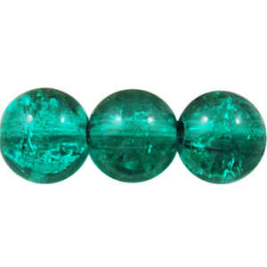 GBCR10-10 - glass crackle beads - green turquoise