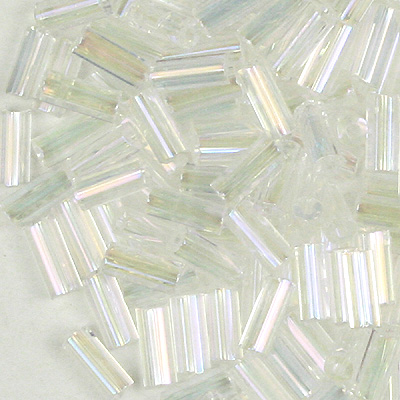 BB2-25 - size 2 bugle beads - crystal AB