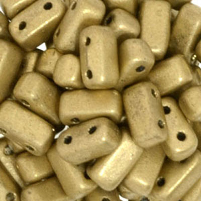 CMBK-111 - CzechMates brick beads - crystal gold matt metallic