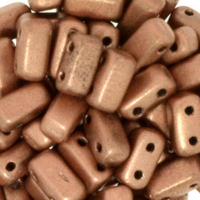 CMBK-112 - CzechMates brick beads - crystal copper matt metallic