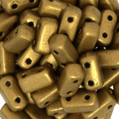 CMBK-244 - CzechMates brick beads - golden rod matt metallic