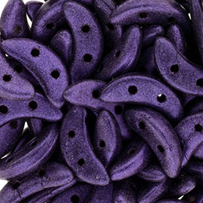 CMC-281 - CzechMates crescent beads - metallic suede purple