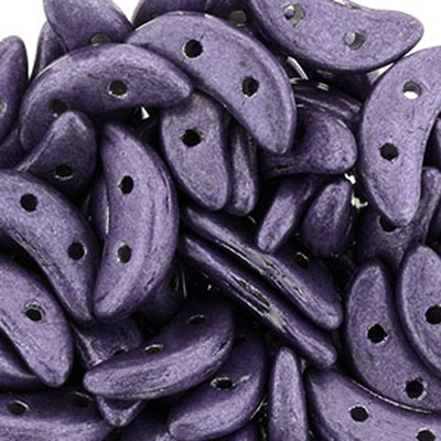 CMC-533 - CzechMates crescent beads - saturated metallic purple