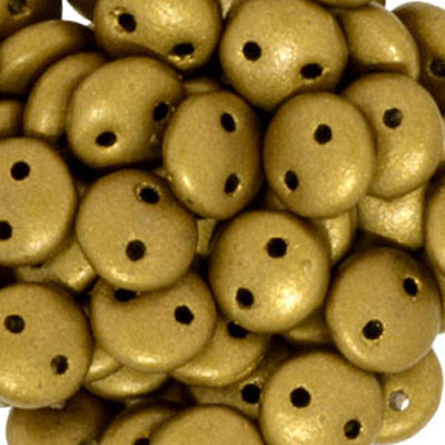 CML-244 - CzechMates lentil beads - goldenrod matt metallic