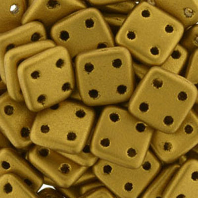 CMQT-246 - CzechMates quadratile beads - antique gold matt metallic