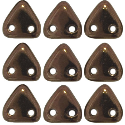 CMTR-271 - CzechMates triangle beads - jet bronze