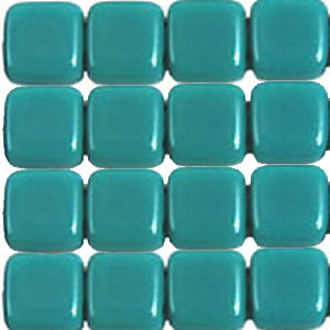 CMTL-140 - CzechMates tile beads - opaque turquoise green
