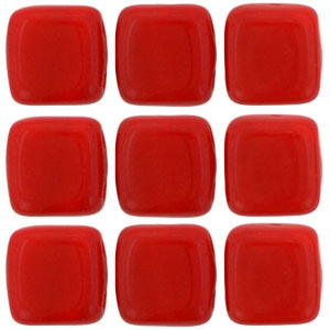 CMTL-143 - CzechMates tile beads - opaque red