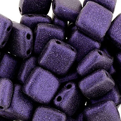 CMTL-281 - CzechMates tile beads - metallic suede purple