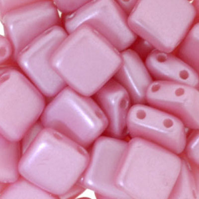 CMTL-340 - CzechMates tile beads - pastel pink