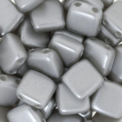 CMTL-343 - CzechMates tile beads - pastel light grey/silver