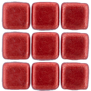 CMTL-523 - CzechMates tile beads - saturated metallic cherry tomato
