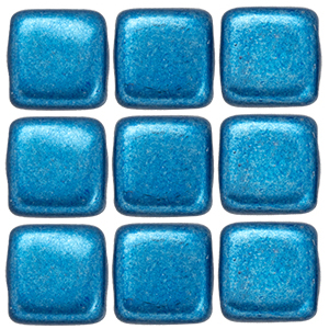 CMTL-526 - CzechMates tile beads - saturated metallic nebulas blue