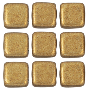 CMTL-527 - CzechMates tile beads - saturated metallic Ceylon yellow