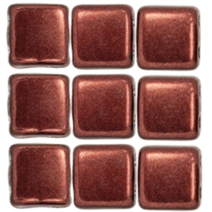 CMTL-551 - CzechMates tile beads - saturated metallic chicory coffee