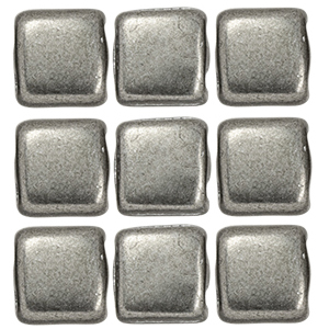 CMTL-554 - CzechMates tile beads - saturated metallic frost grey