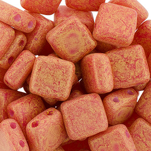 CMTL-592 - CzechMates tile beads - Pacifica Strawberry