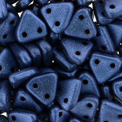 CMTR-275 - CzechMates triangle beads - metallic suede blue