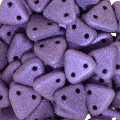 CMTR-281 - CzechMates triangle beads - metallic suede purple
