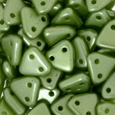 CMTR-344 - CzechMates triangle beads - pastel olivine