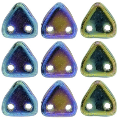 CMTR-4 - CzechMates triangle beads - jet blue iris
