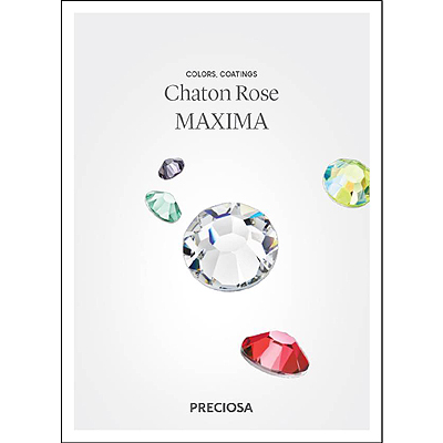 PC-CH-FB - Preciosa Crystal Colour Charts - Chaton Rose Maxima Flatback Stones