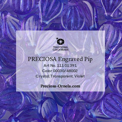 GBPIPE-22 - Czech engraved pips - crystal transparent violet