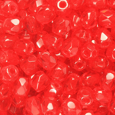 GBFP03-25 - Czech fire-polished beads - Siam ruby
