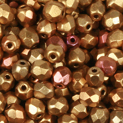 GBFP04 MET 231 - Czech fire-polished beads - crystal gold rainbow