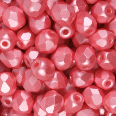 GBFP03-340 - Czech fire-polished beads - pastel pink