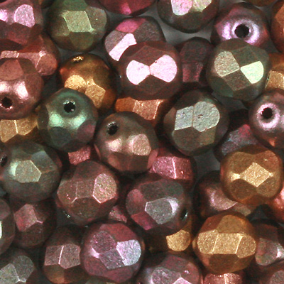 GBFP06 MET 233 - Czech fire-polished beads - crystal violet rainbow