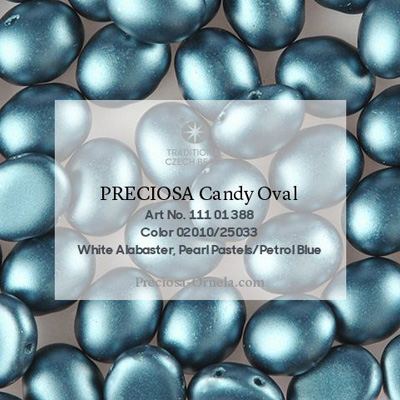 GBCDYOV08-336 - Czech Candy Oval Beads - pastel petrol