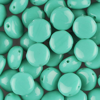 GBCDY08-140 - Czech Candy Beads - opaque green turquoise