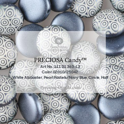 GBCDYLC08-318 - Czech Candy Beads - pastel montana laser circles