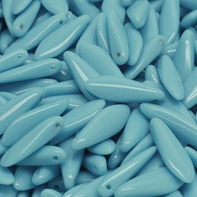 GBDAG-139 - Czech dagger beads - opaque turquoise blue